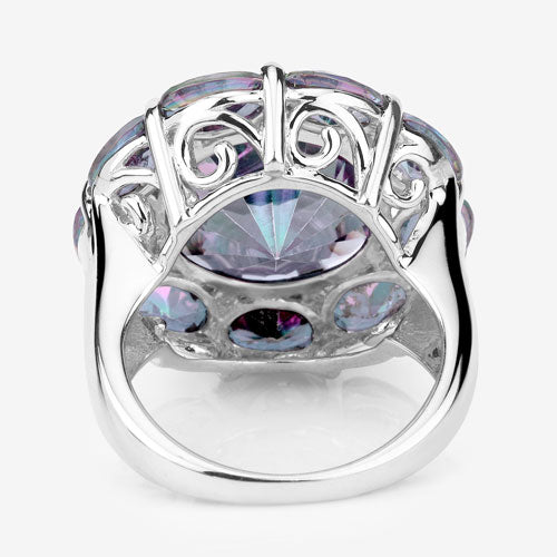 11.45 Carat Genuine Rainbow Quartz .925 Sterling Silver Ring on sale at MyriadMart