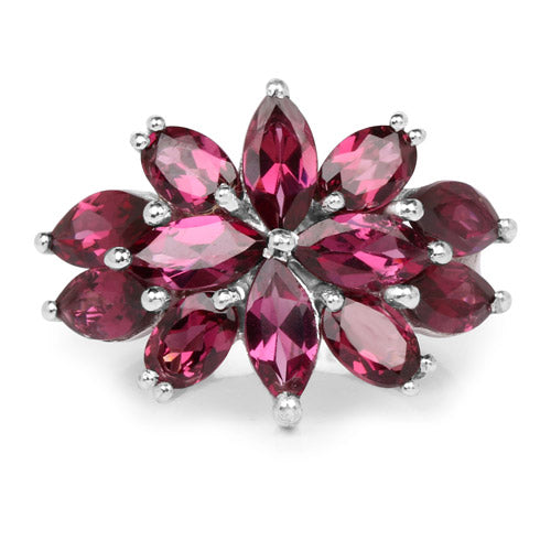 7.80 Carat Genuine Rhodolite .925 Sterling Silver Ring on sale at MyriadMart
