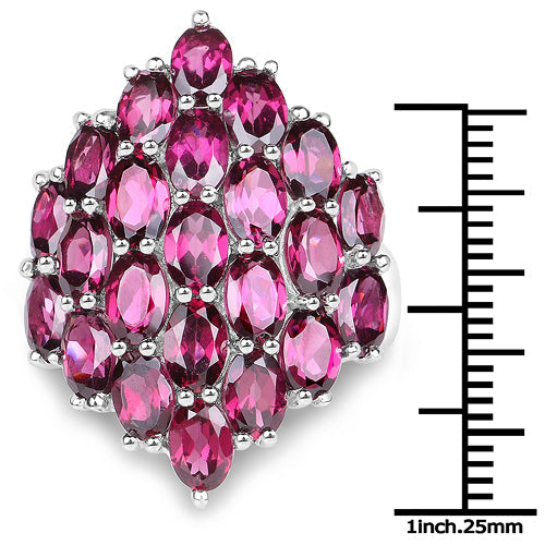 11.50 Carat Genuine Rhodolite .925 Sterling Silver Ring on sale at MyriadMart
