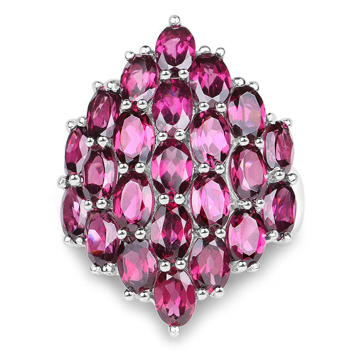 11.50 Carat Genuine Rhodolite .925 Sterling Silver Ring on sale at MyriadMart