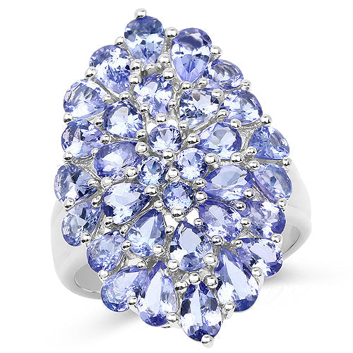 4.62 Carat Genuine Tanzanite .925 Sterling Silver Ring on sale at MyriadMart
