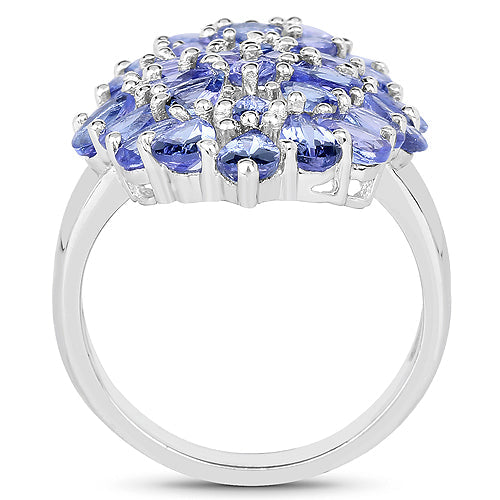 4.62 Carat Genuine Tanzanite .925 Sterling Silver Ring on sale at MyriadMart