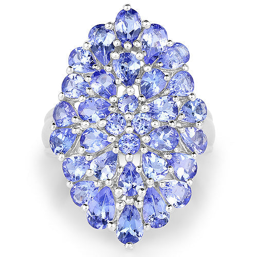 4.62 Carat Genuine Tanzanite .925 Sterling Silver Ring on sale at MyriadMart