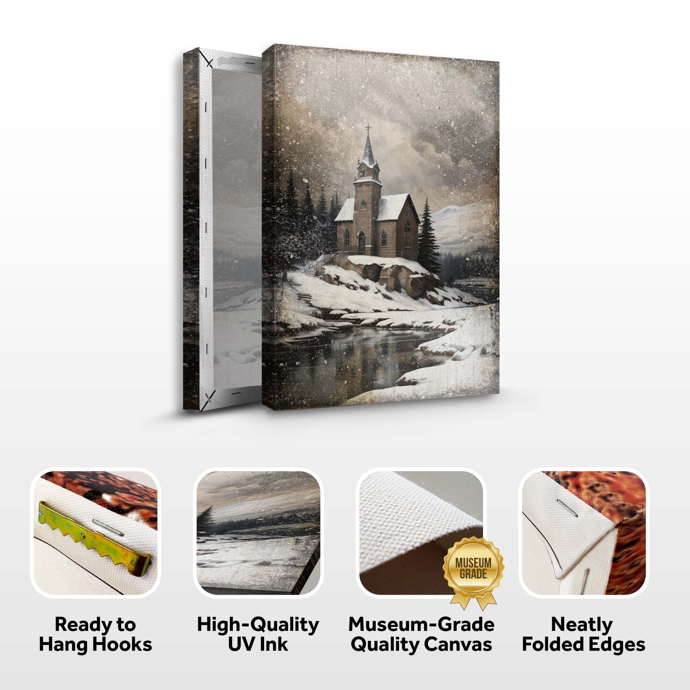 Vintage Church Christmas Wall Art II on sale at MyriadMart