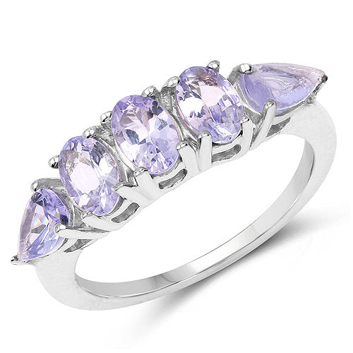 2.33 Carat Genuine Tanzanite .925 Sterling Silver Ring on sale at MyriadMart