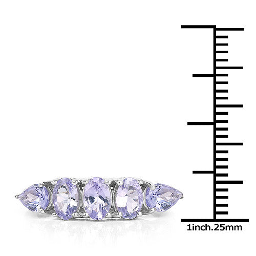 2.33 Carat Genuine Tanzanite .925 Sterling Silver Ring on sale at MyriadMart