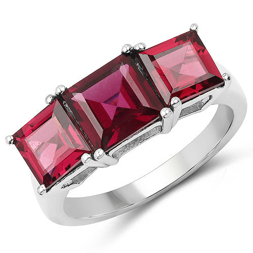 4.87 Carat Genuine Rhodolite .925 Sterling Silver Ring on sale at MyriadMart