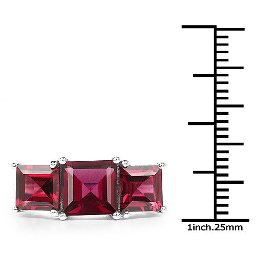 4.87 Carat Genuine Rhodolite .925 Sterling Silver Ring on sale at MyriadMart