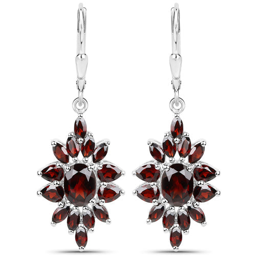20.24 Carat Genuine Garnet .925 Sterling Silver 3 Piece Jewelry Set Ring, Earrings, and Pendant w/ Chain on sale at MyriadMart