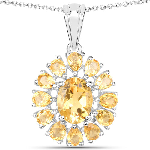 12.24 Carat Genuine Citrine and White Topaz .925 Sterling Silver 3 Piece Jewelry Set Ring, Earrings, and Pendant w/ Chain on sale at MyriadMart