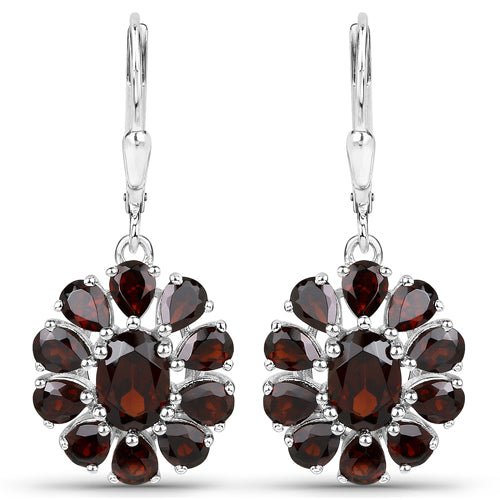 13.82 Carat Genuine Garnet and White Topaz .925 Sterling Silver 3 Piece Jewelry Set Ring, Earrings, and Pendant w/ Chain on sale at MyriadMart