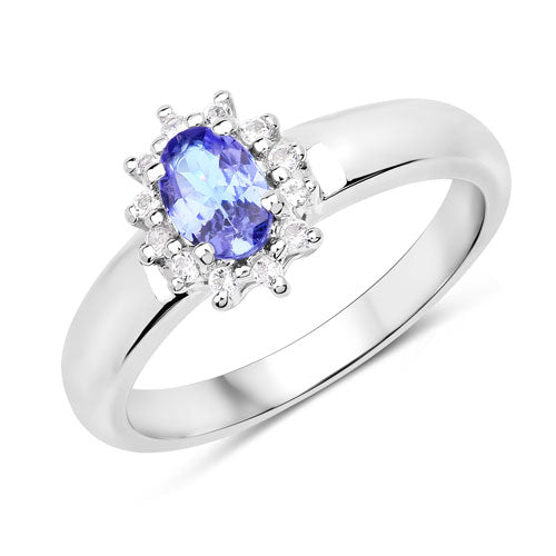 2.00 Carat Genuine Tanzanite and White Topaz .925 Sterling Silver Jewelry Set on sale at MyriadMart