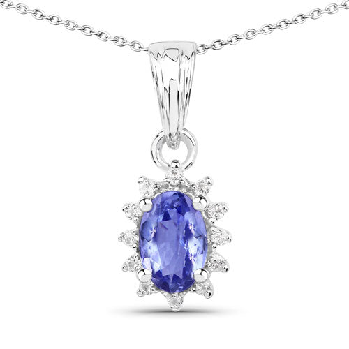 2.00 Carat Genuine Tanzanite and White Topaz .925 Sterling Silver Jewelry Set on sale at MyriadMart