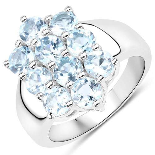 8.80 Carat Genuine Blue Topaz .925 Sterling Silver 3 Piece Jewelry Set Ring, Earrings, and Pendant w/ Chain on sale at MyriadMart