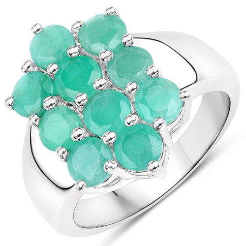 6.60 Carat Genuine Emerald .925 Sterling Silver 3 Piece Jewelry Set Ring, Earrings, and Pendant w/ Chain on sale at MyriadMart