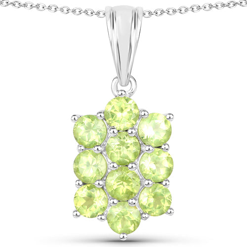 6.80 Carat Genuine Peridot .925 Sterling Silver 3 Piece Jewelry Set Ring, Earrings, and Pendant w/ Chain on sale at MyriadMart