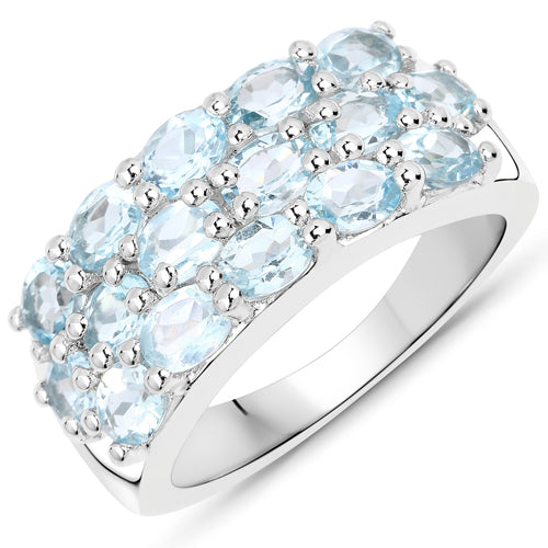 9.88 Carat Genuine Blue Topaz .925 Sterling Silver 3 Piece Jewelry Set Ring, Earrings, and Pendant w/ Chain on sale at MyriadMart