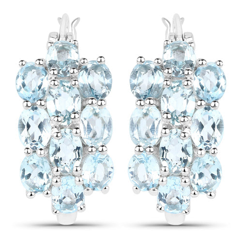 9.88 Carat Genuine Blue Topaz .925 Sterling Silver 3 Piece Jewelry Set Ring, Earrings, and Pendant w/ Chain on sale at MyriadMart
