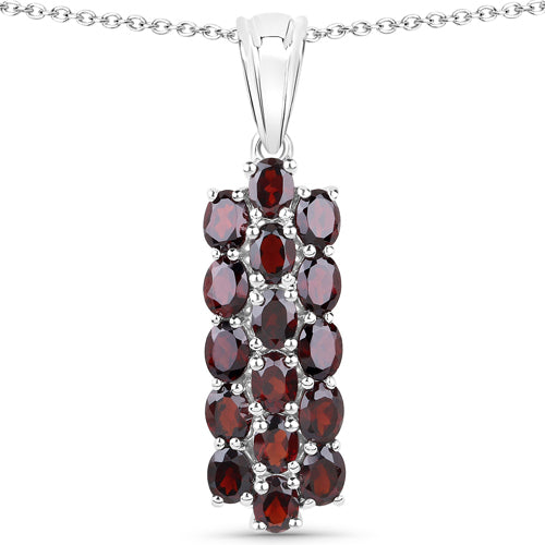 10.40 Carat Genuine Garnet .925 Sterling Silver 3 Piece Jewelry Set Ring, Earrings, and Pendant w/ Chain on sale at MyriadMart