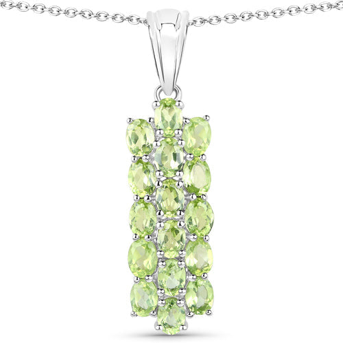 8.84 Carat Genuine Peridot .925 Sterling Silver 3 Piece Jewelry Set Ring, Earrings, and Pendant w/ Chain on sale at MyriadMart