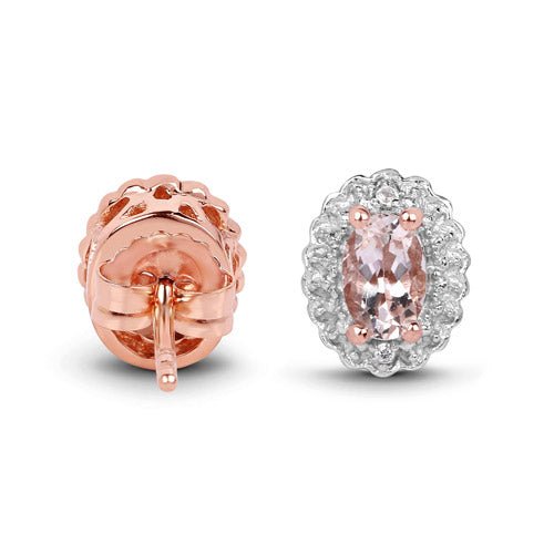 2.28 Carat Genuine Morganite and White Topaz .925 Sterling Silver 3 Piece Jewelry Set Ring, Earrings, and Pendant w/ Chain on sale at MyriadMart