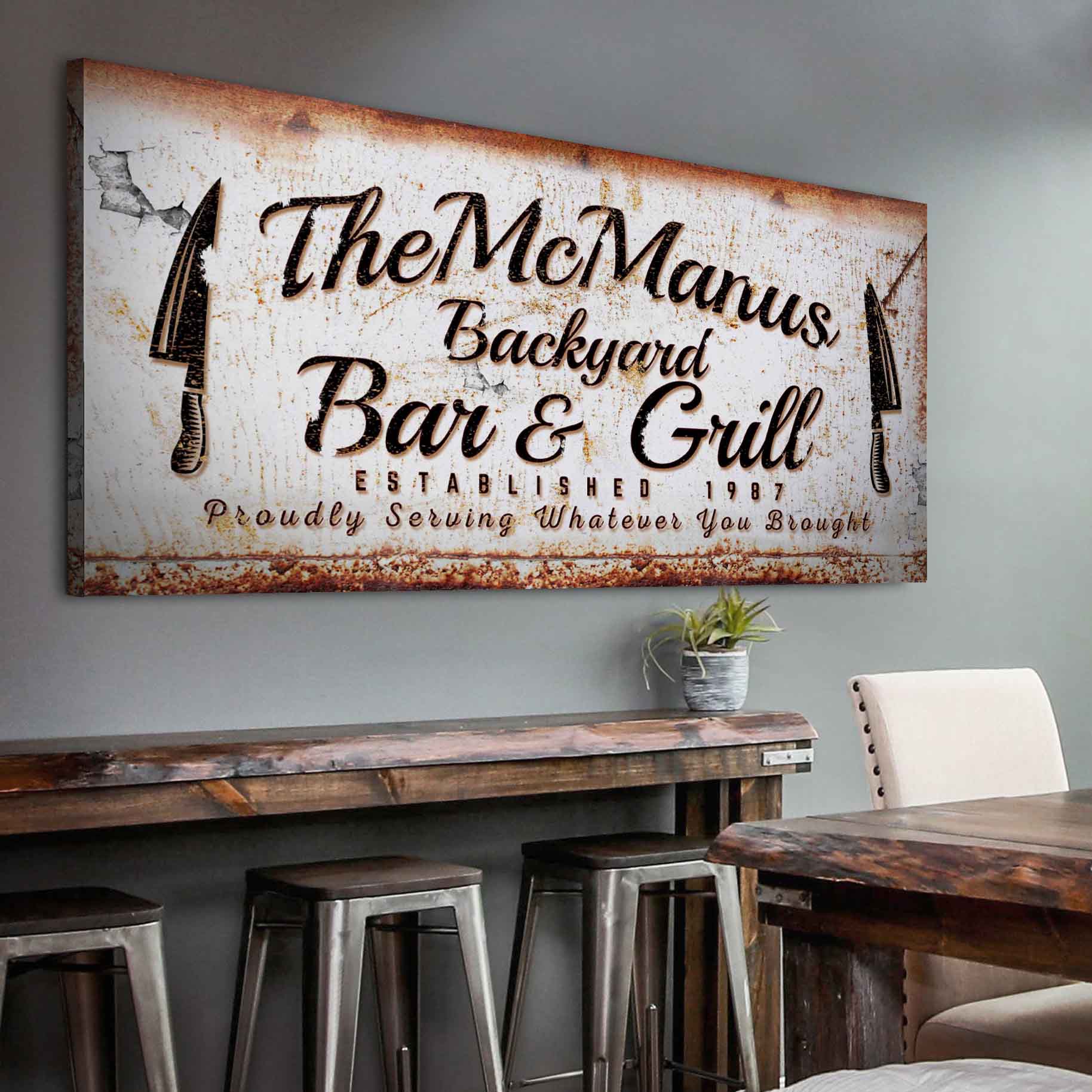 Backyard Bar & Grill Sign II on sale at MyriadMart