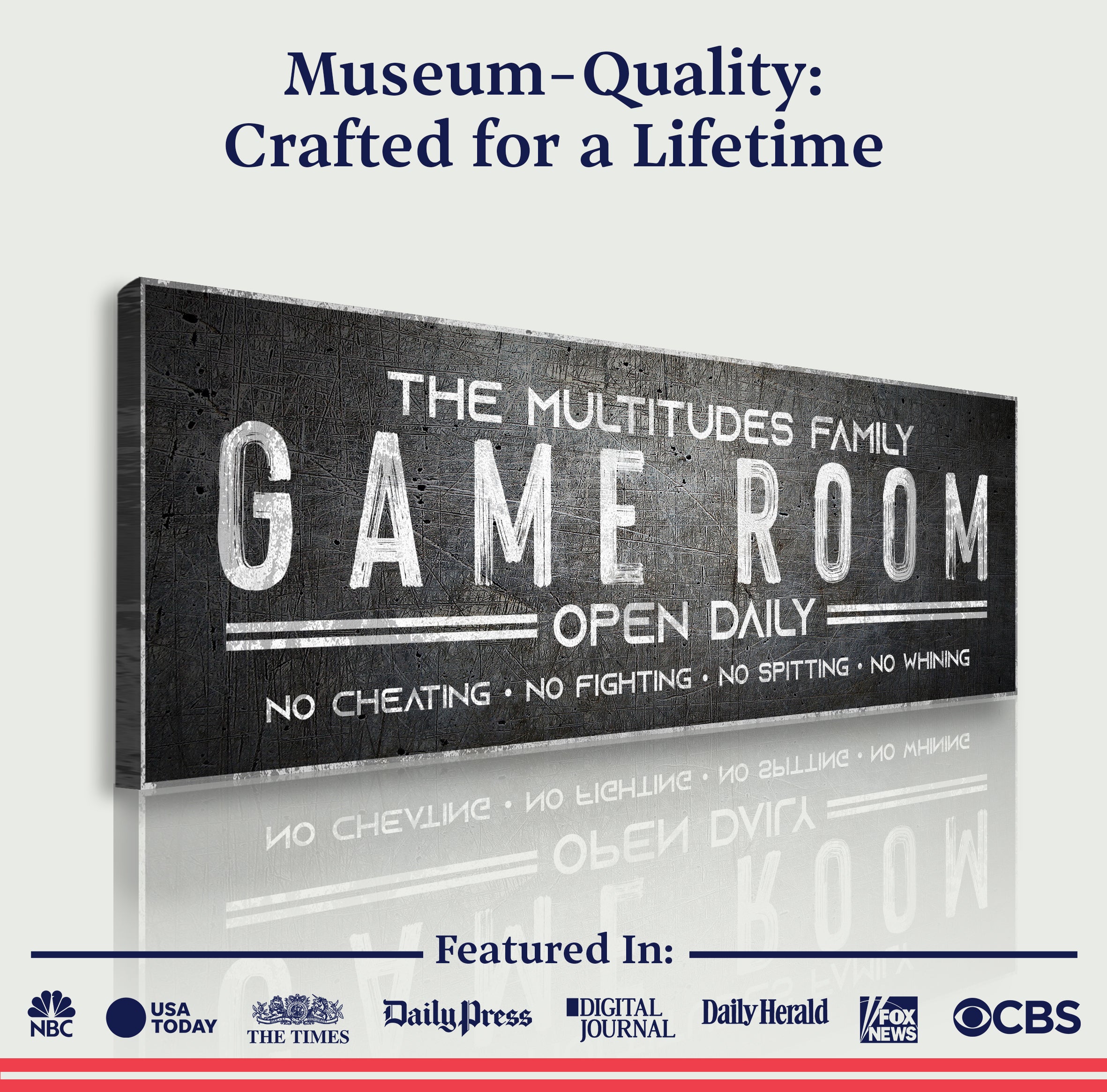 Family Game Room Sign on sale at MyriadMart