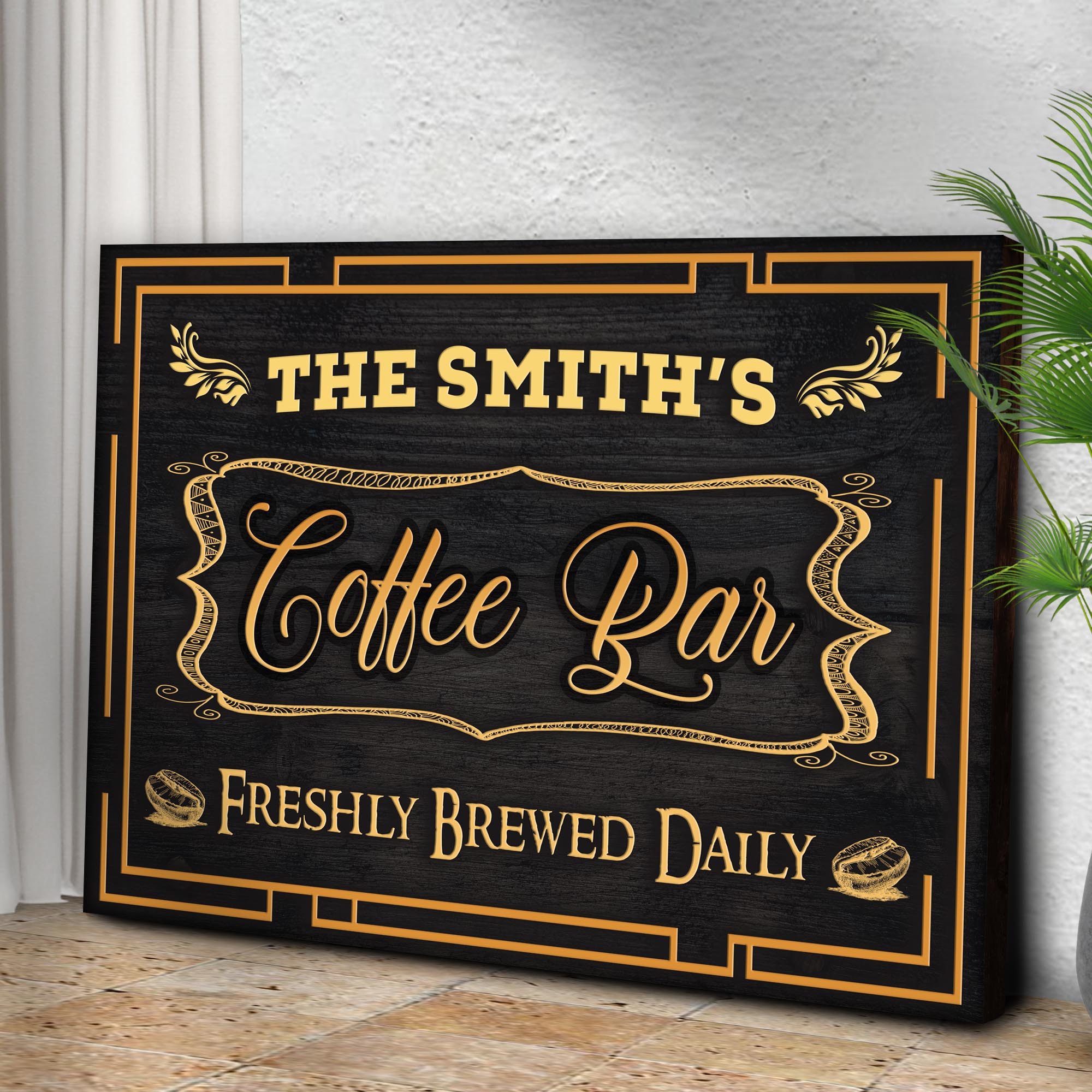 Coffee Bar Freshly Brewed Daily Sign on sale at MyriadMart