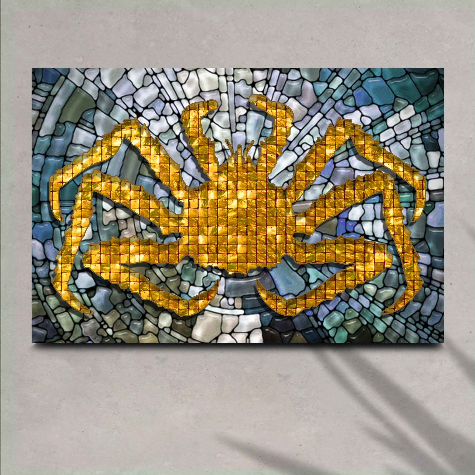 King Crab Mosaic Décor Canvas Wall Art on sale at MyriadMart