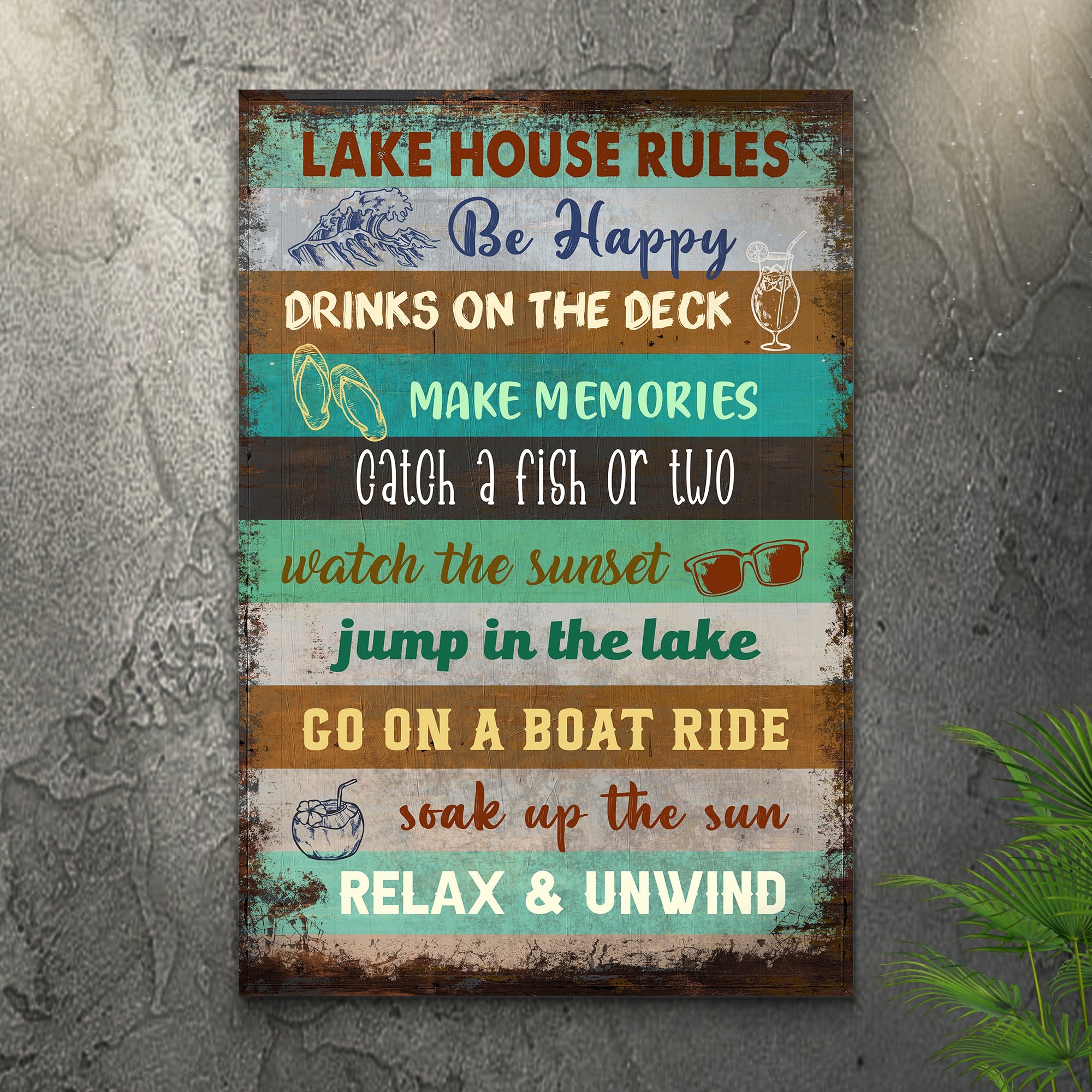 Lake House Rules Sign III on sale at MyriadMart