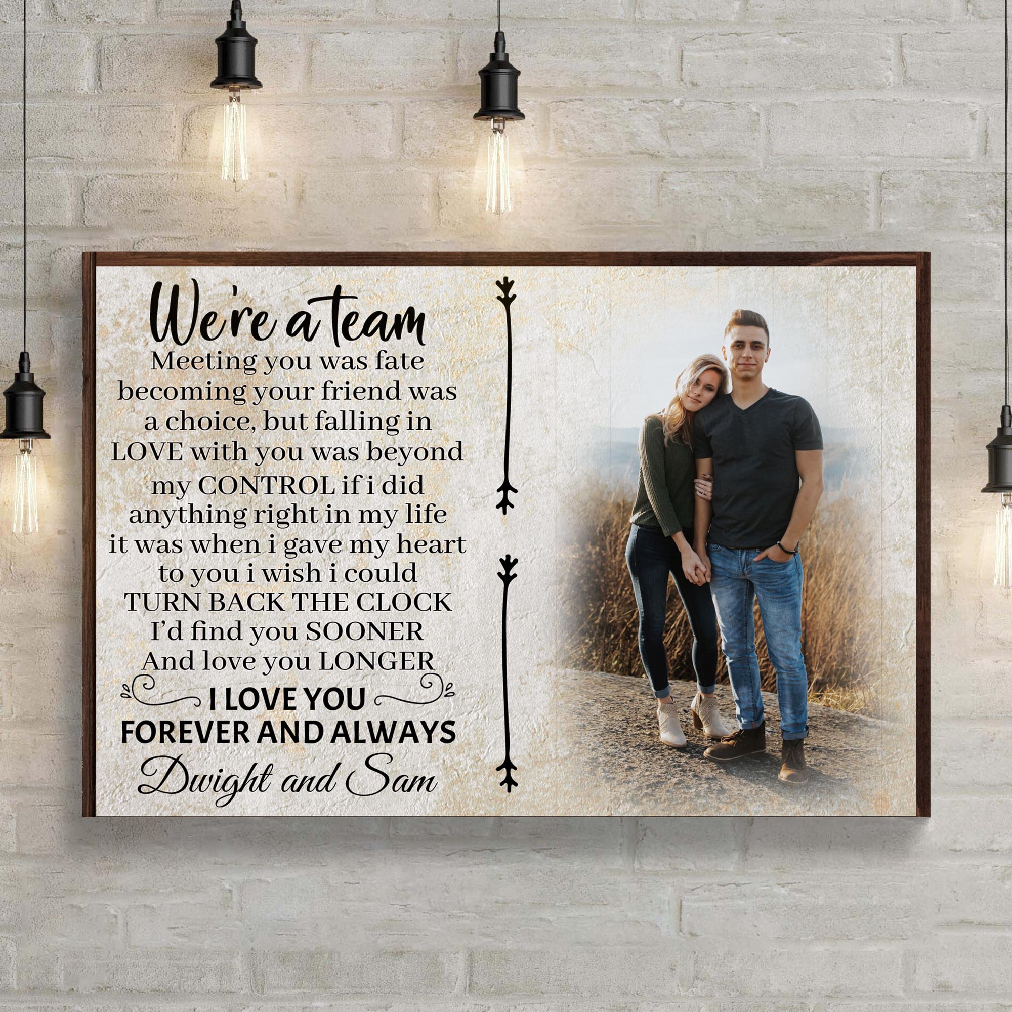 We're A Team Couple Sign V on sale at MyriadMart