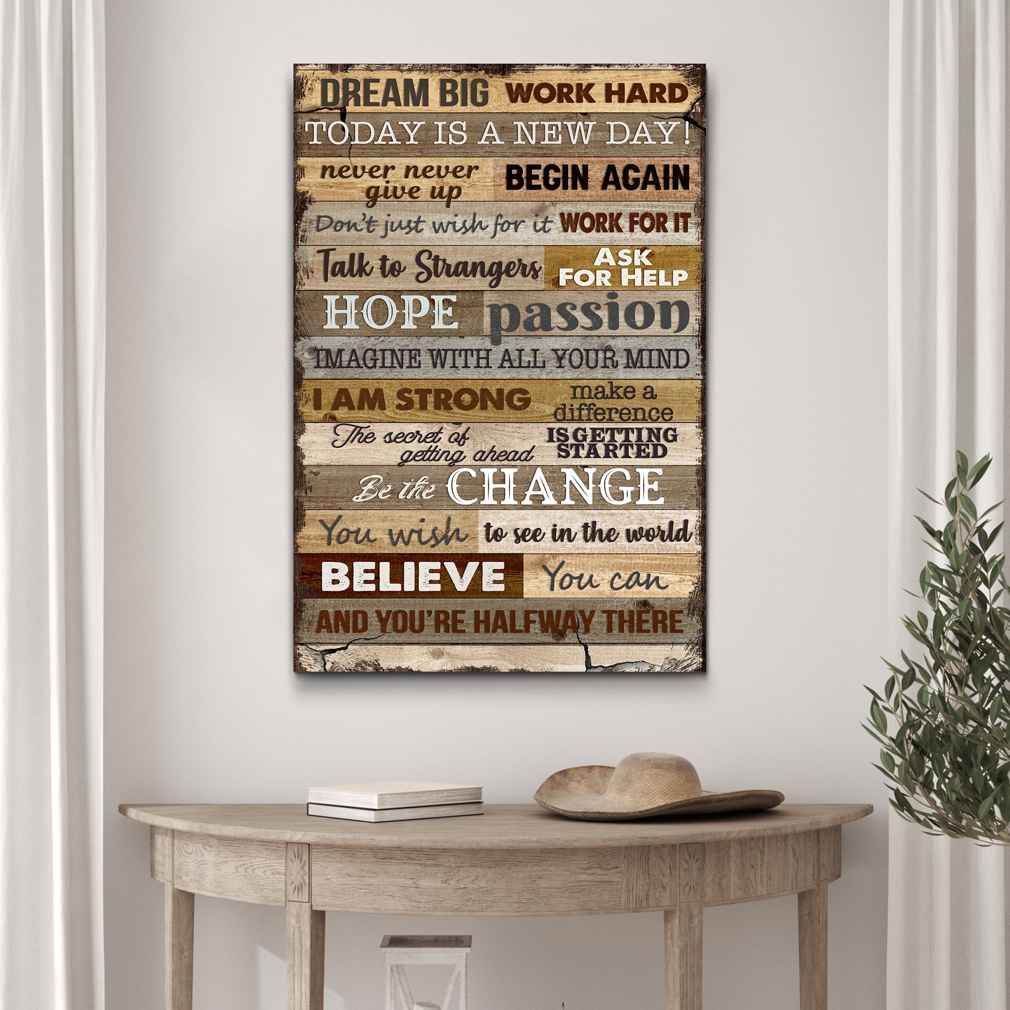 Dream Big Work Hard Motivation Sign II on sale at MyriadMart