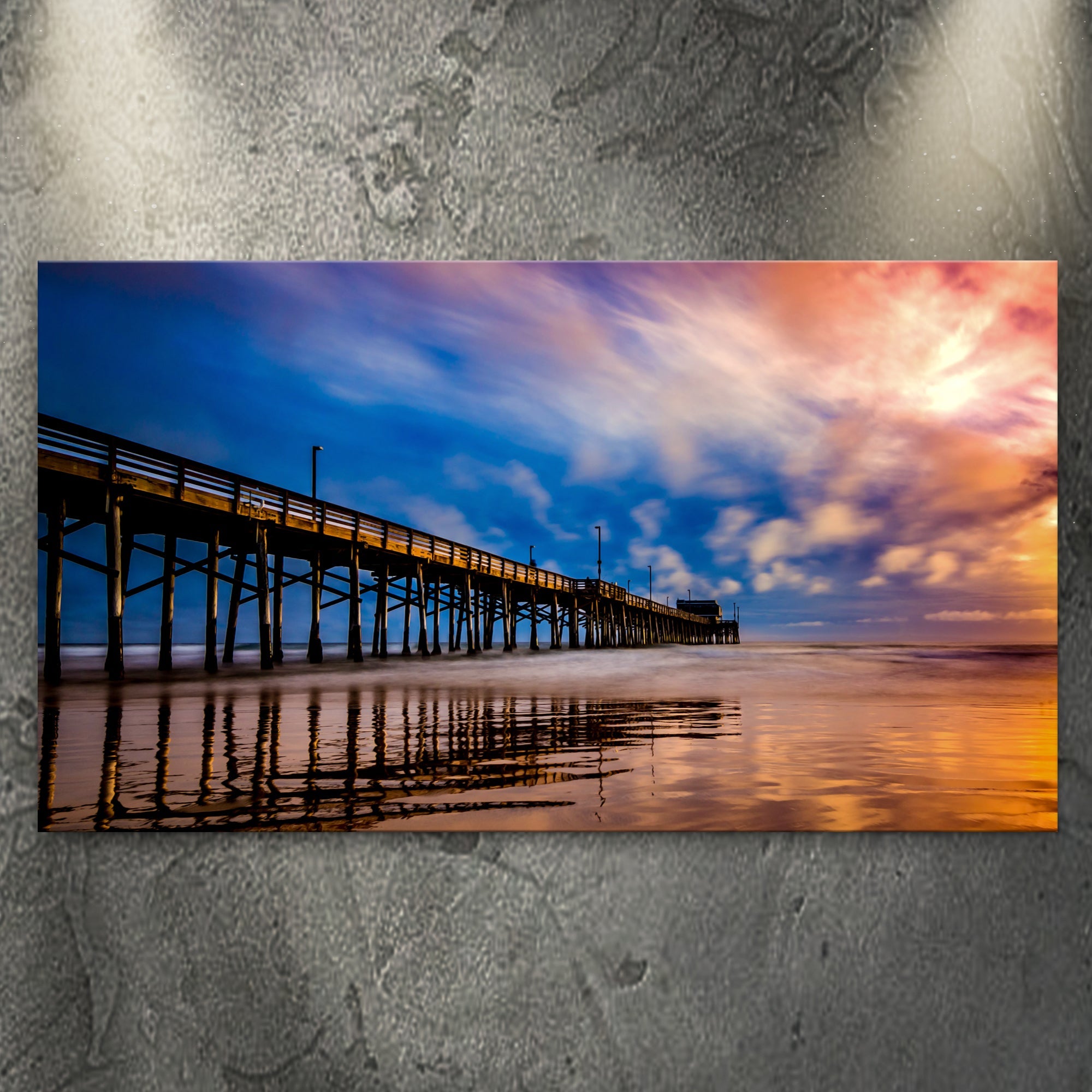 Beach Pier & Ocean Horizon Canvas Wall Art on sale at MyriadMart