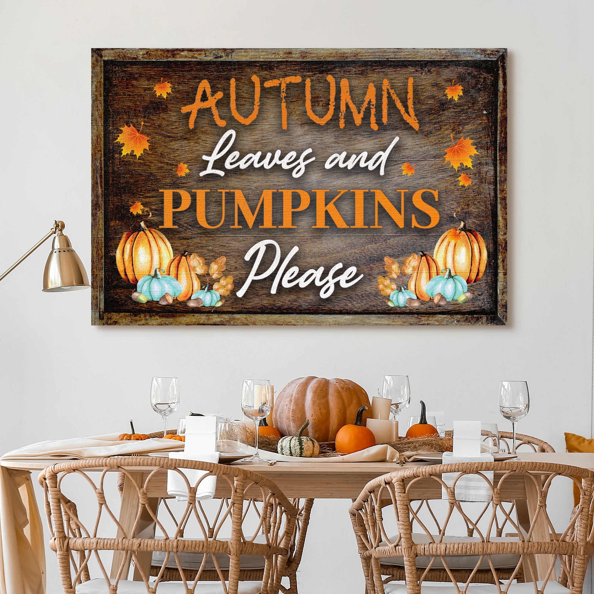 Autumn Leaves And Pumpkins Please Sign on sale at MyriadMart