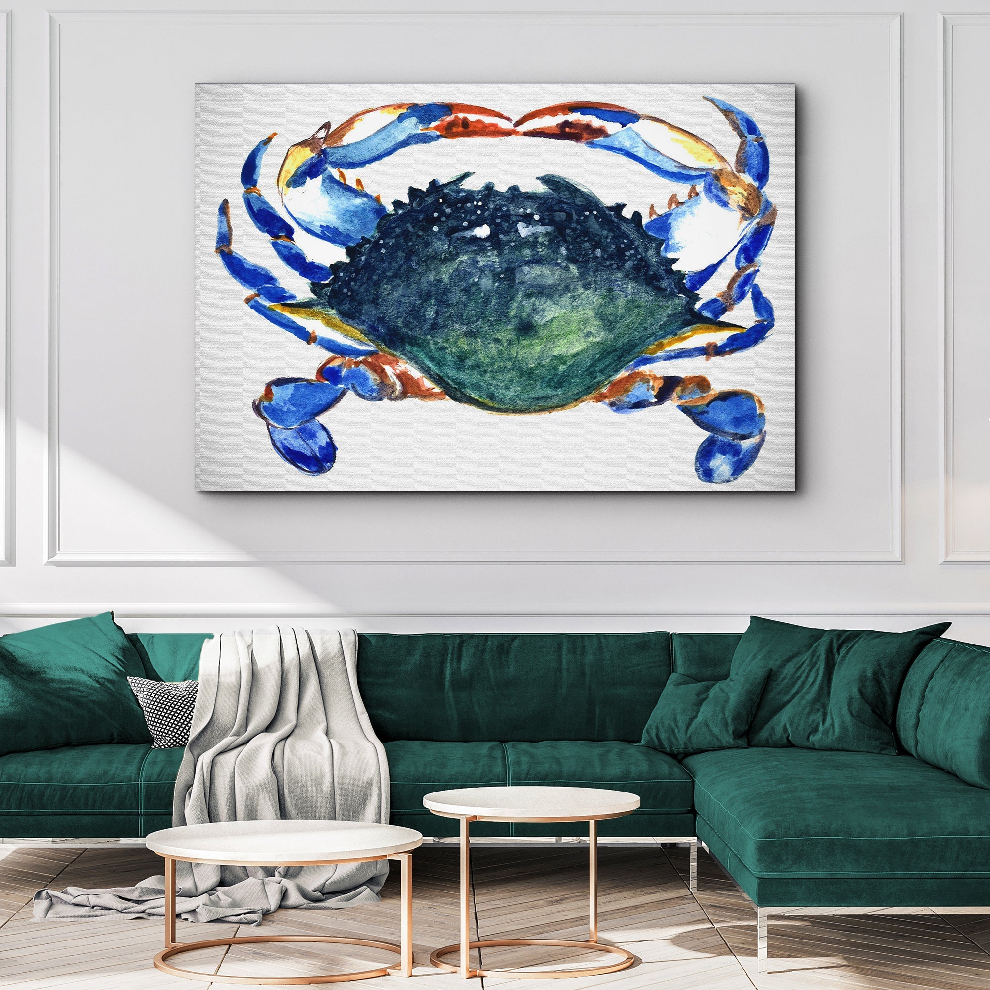 Crab Art Watercolor Canvas Wall Art on sale at MyriadMart