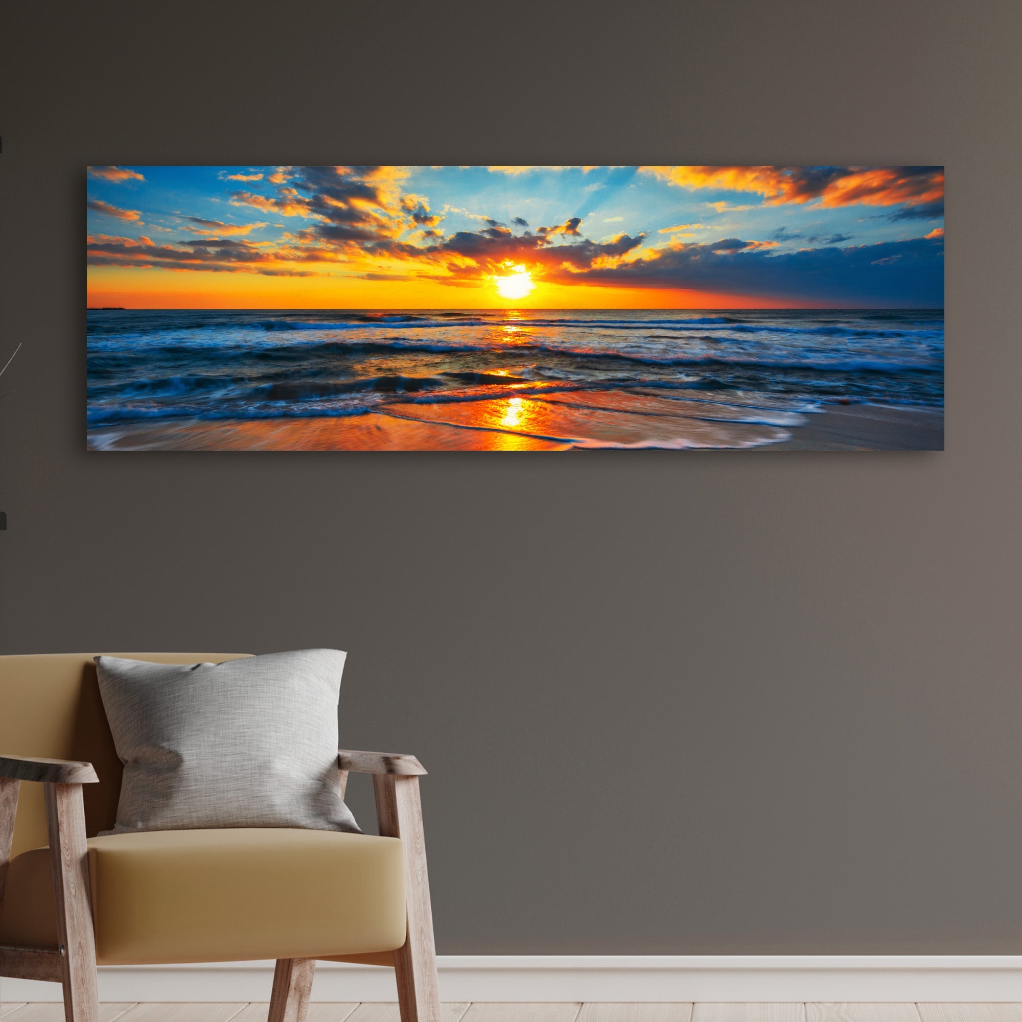 Sunrise On Atlantic Ocean Canvas Wall Art II on sale at MyriadMart