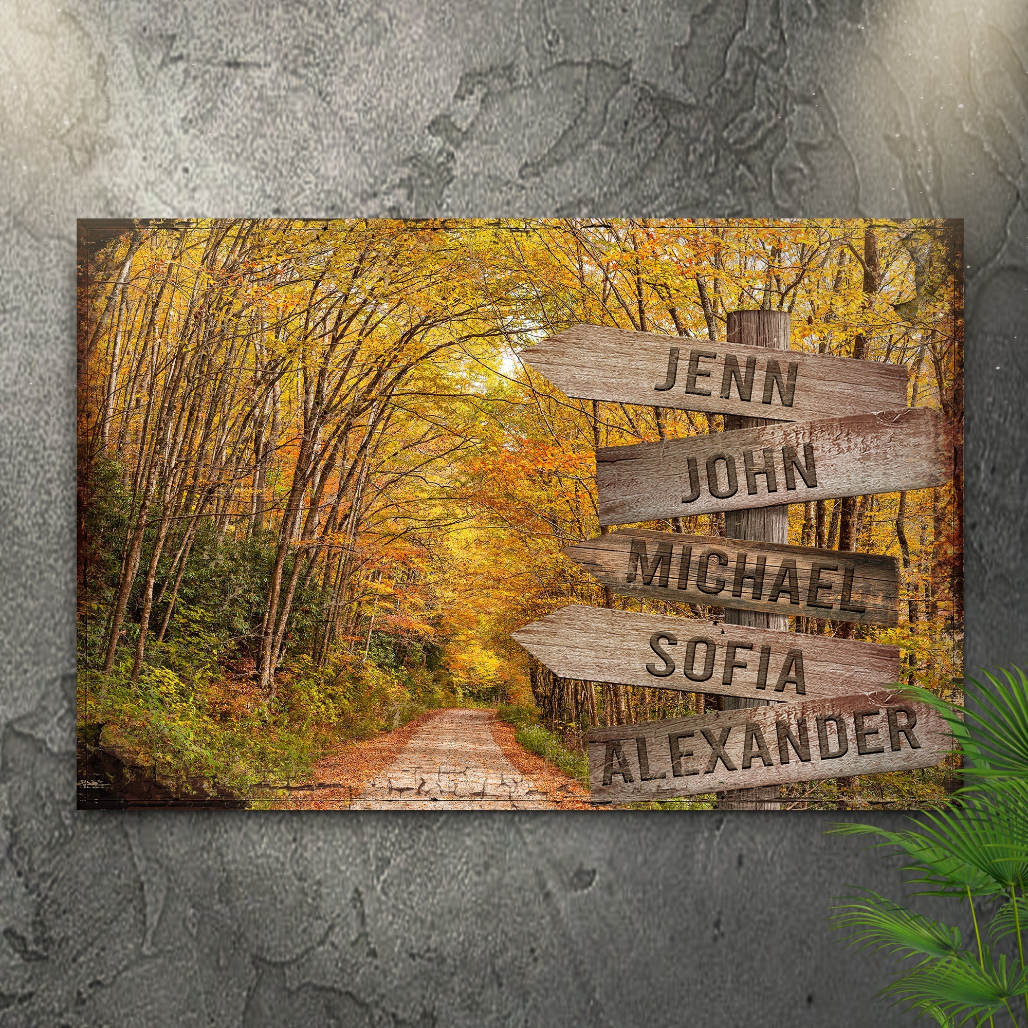 Autumn Road Family Name Sign on sale at MyriadMart
