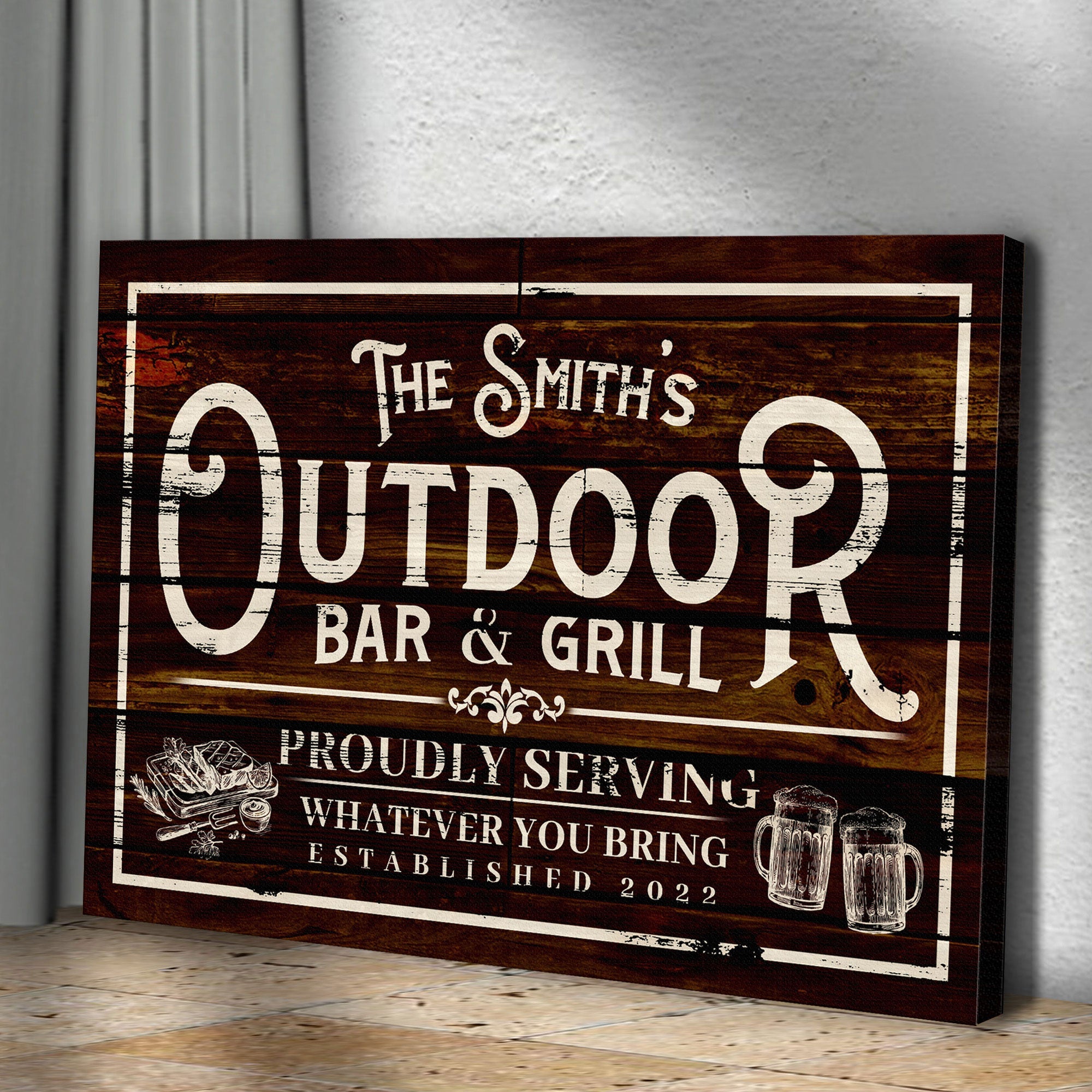 Family Outdoor Bar And Grill Sign II on sale at MyriadMart