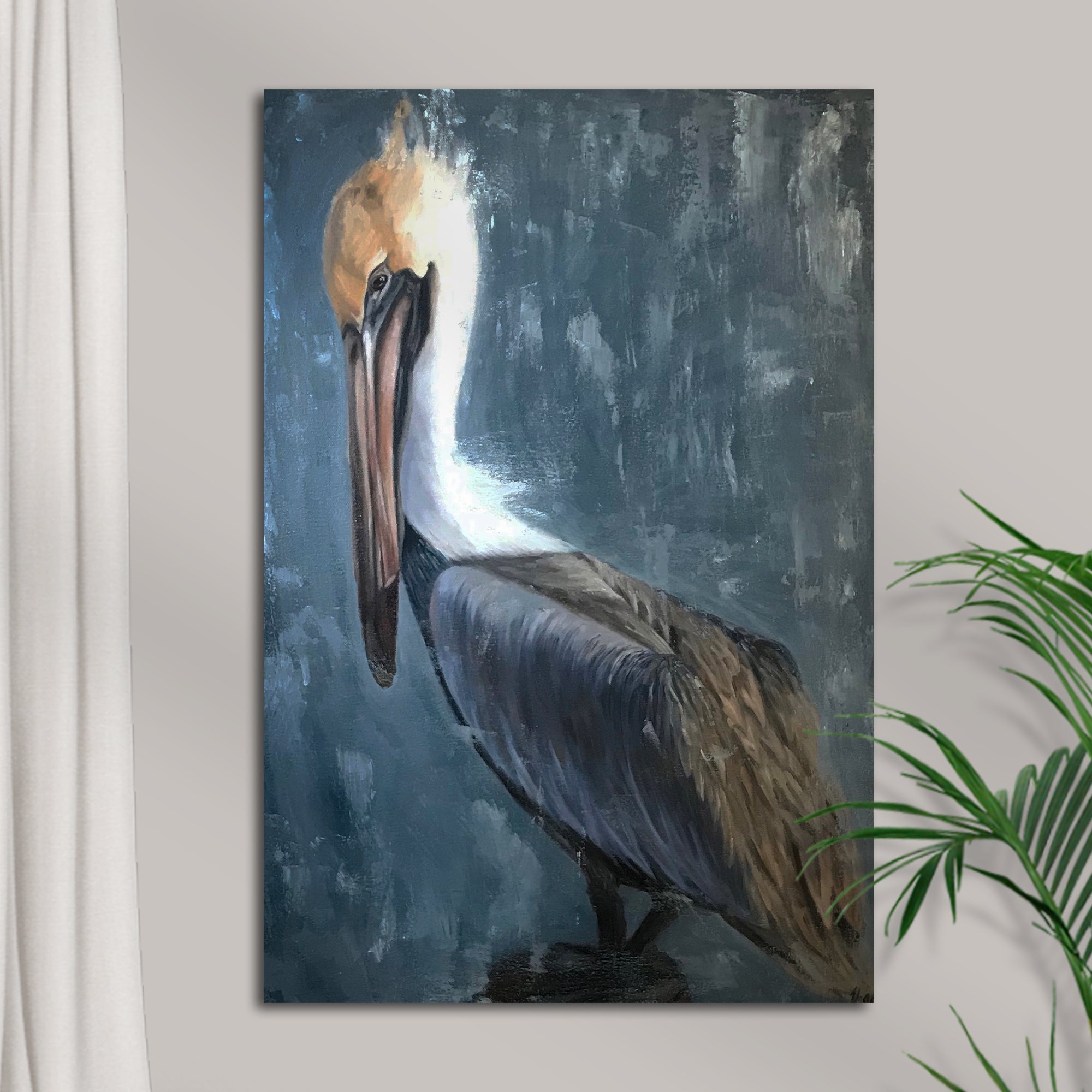 Pelican Painting "The Fish Catcher" Canvas Wall Art II on sale at MyriadMart