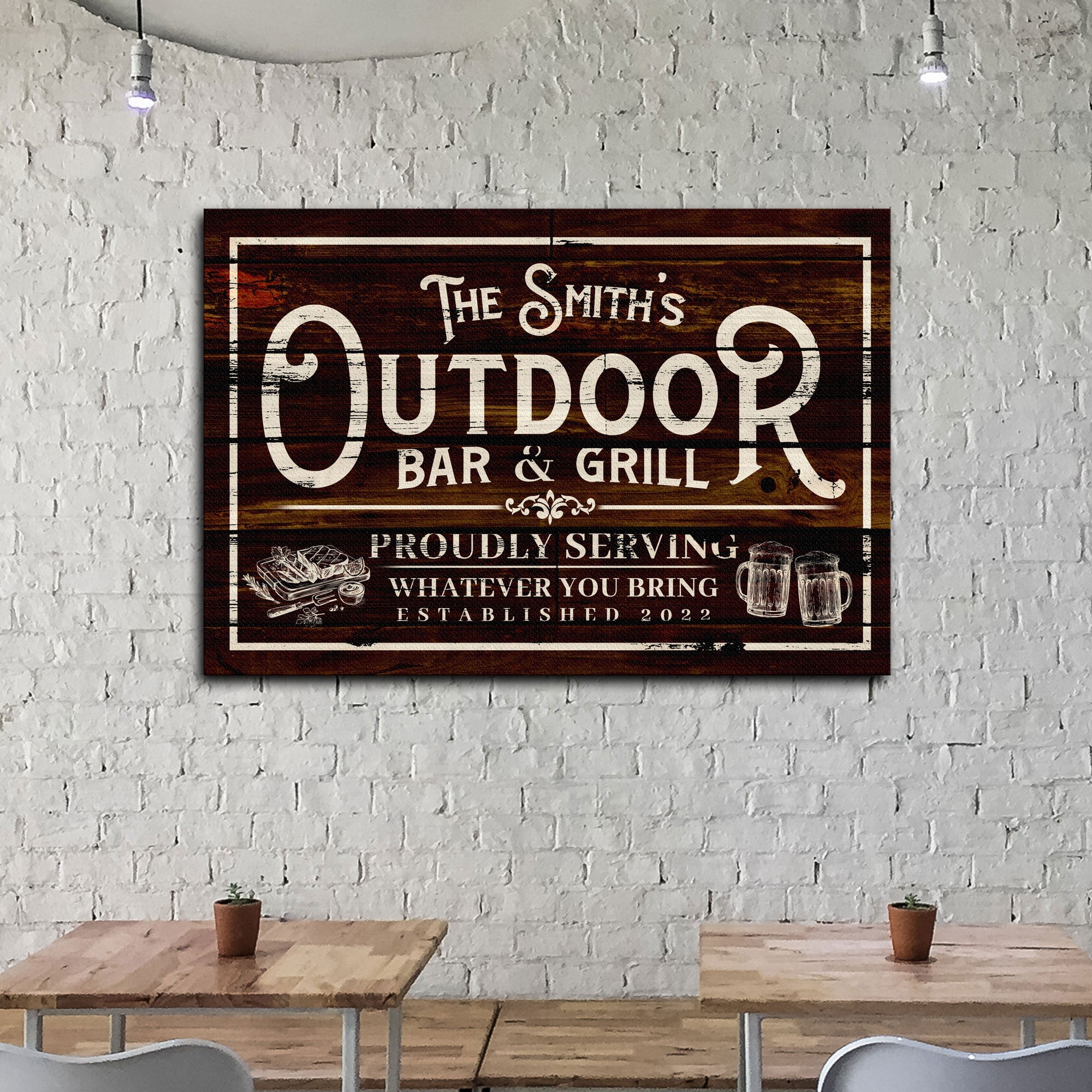 Family Outdoor Bar And Grill Sign II on sale at MyriadMart