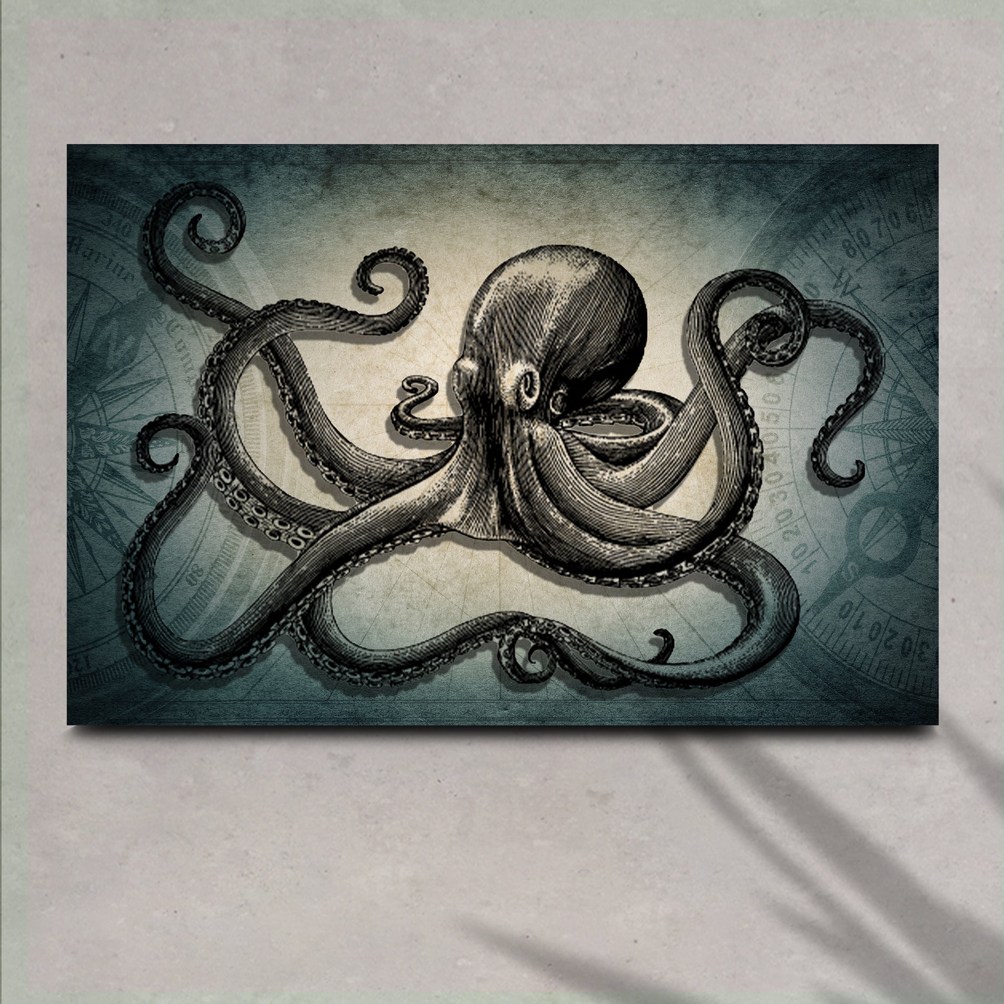 Octopus Coastal Canvas Wall Art on sale at MyriadMart