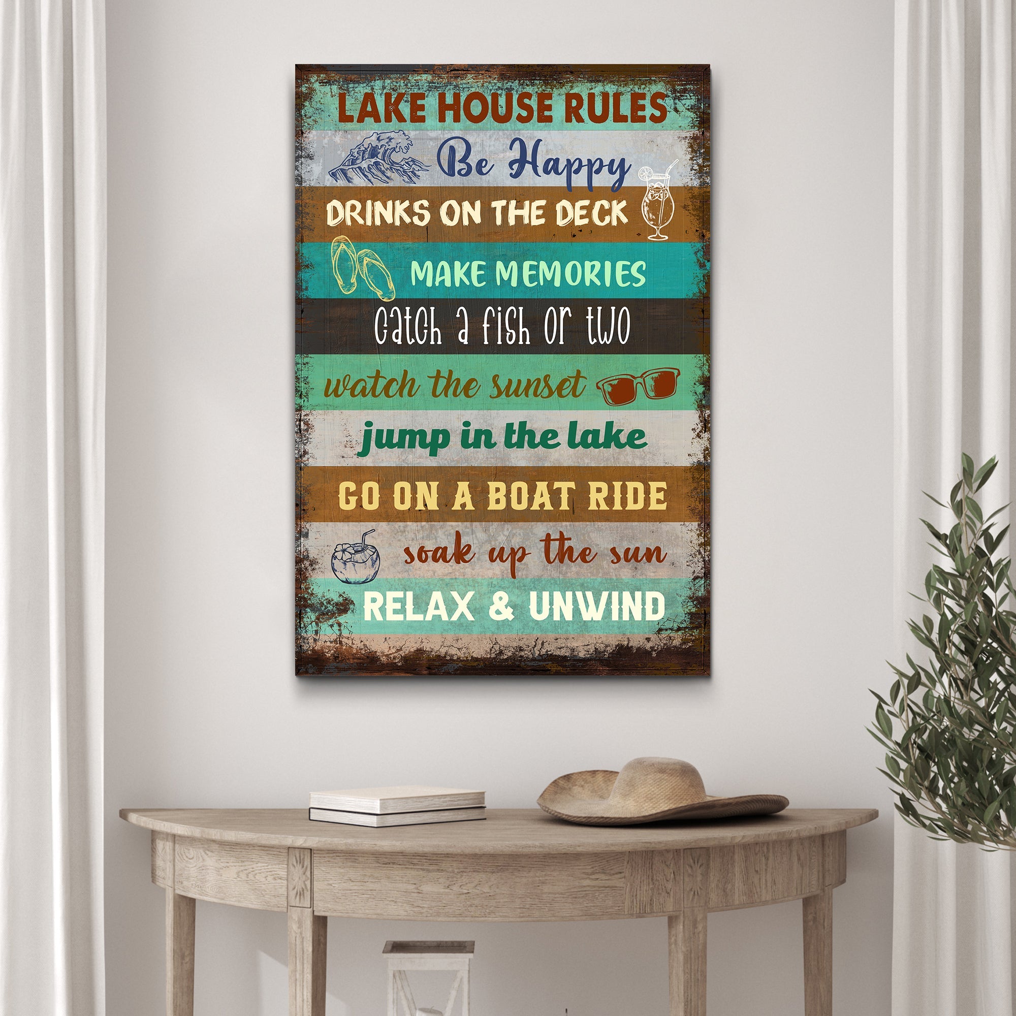 Lake House Rules Sign III on sale at MyriadMart