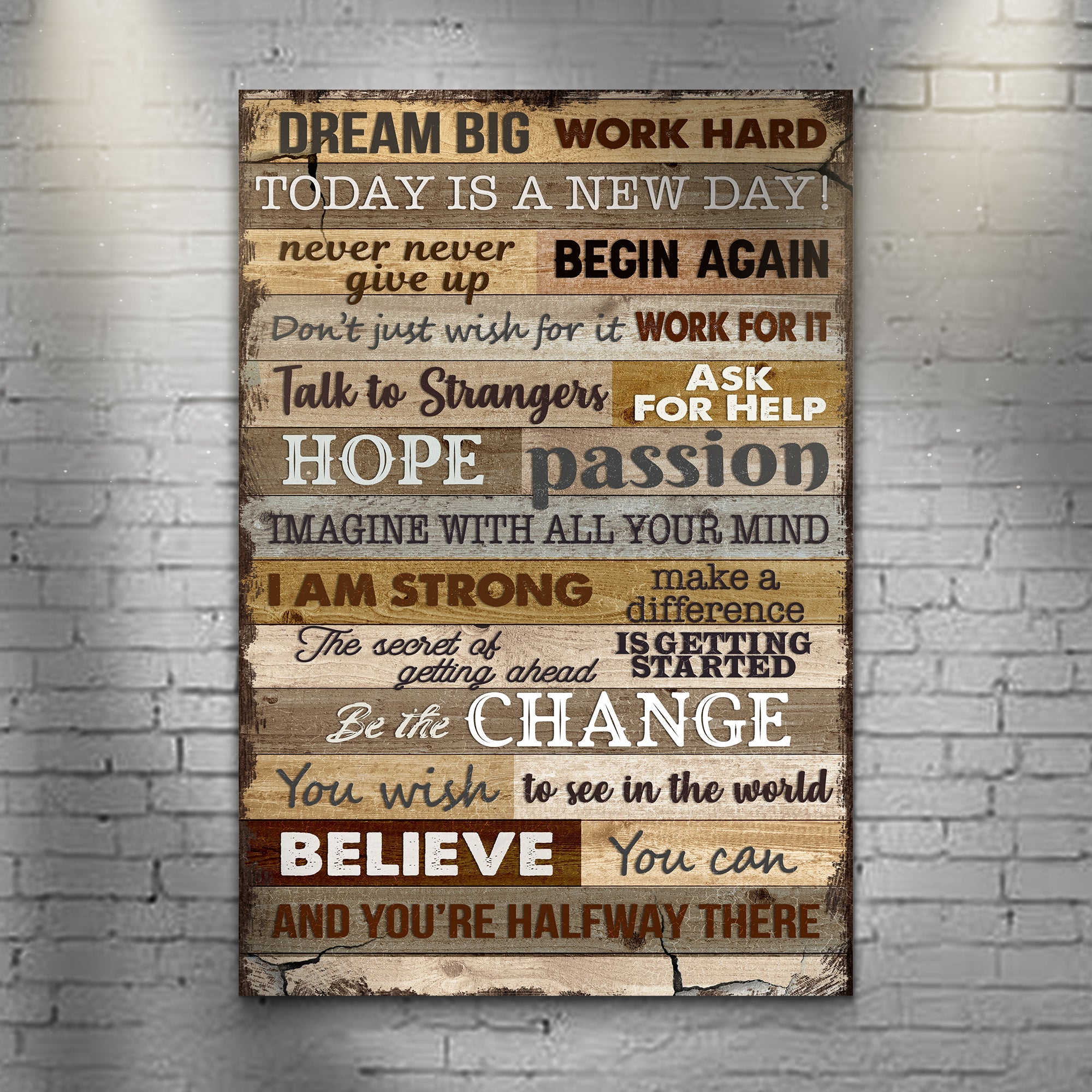 Dream Big Work Hard Motivation Sign II on sale at MyriadMart