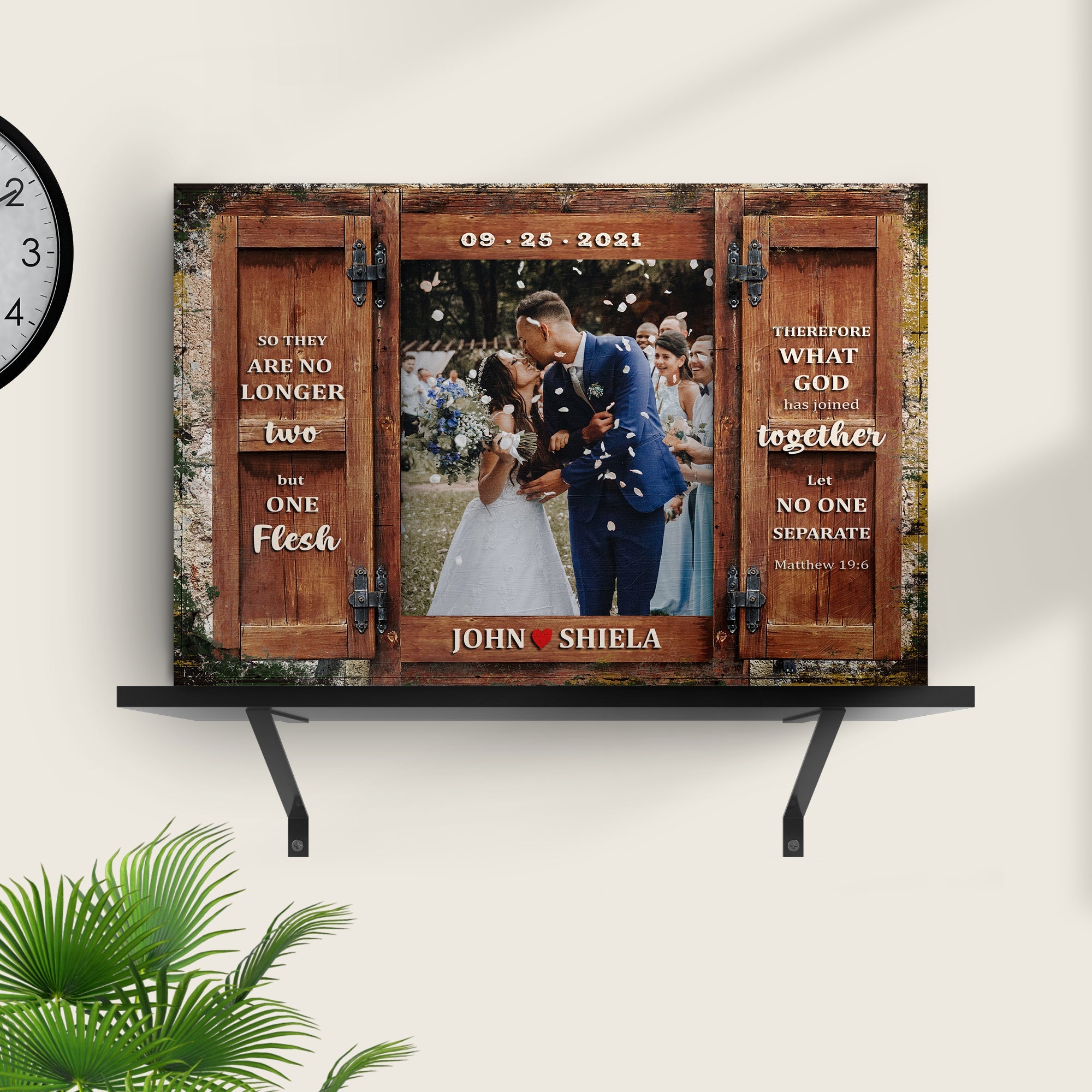 Matthew 19:6 - So They Are No Longer Two, But One Flesh Sign II on sale at MyriadMart