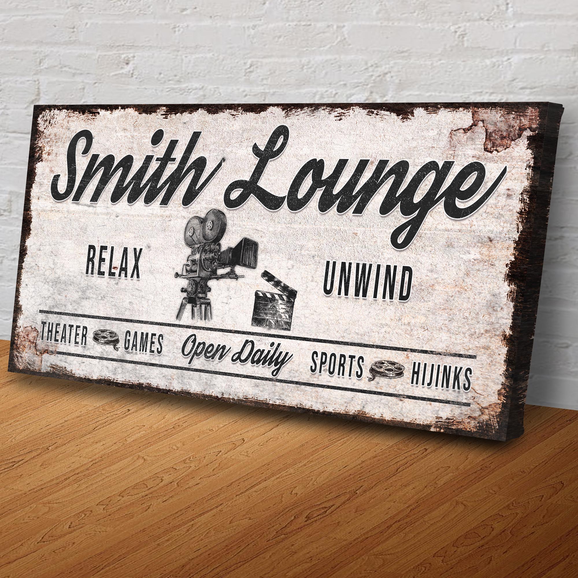 Relax Unwind Theatre Lounge Sign on sale at MyriadMart