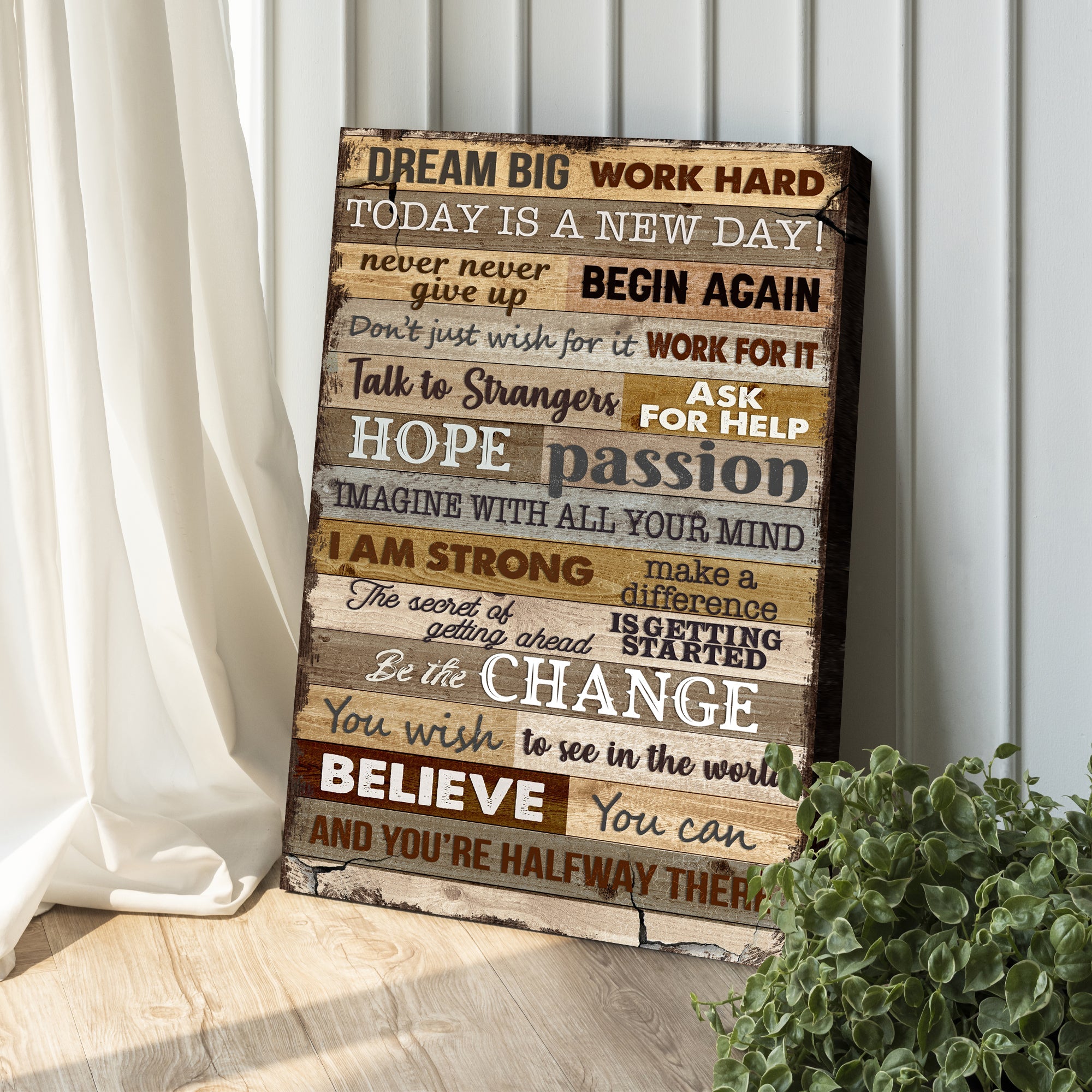 Dream Big Work Hard Motivation Sign II on sale at MyriadMart