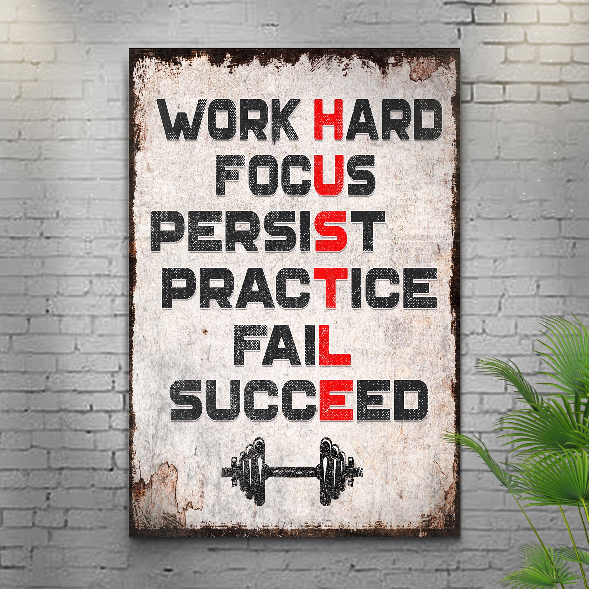 HUSTLE Motivational Portrait Sign II on sale at MyriadMart