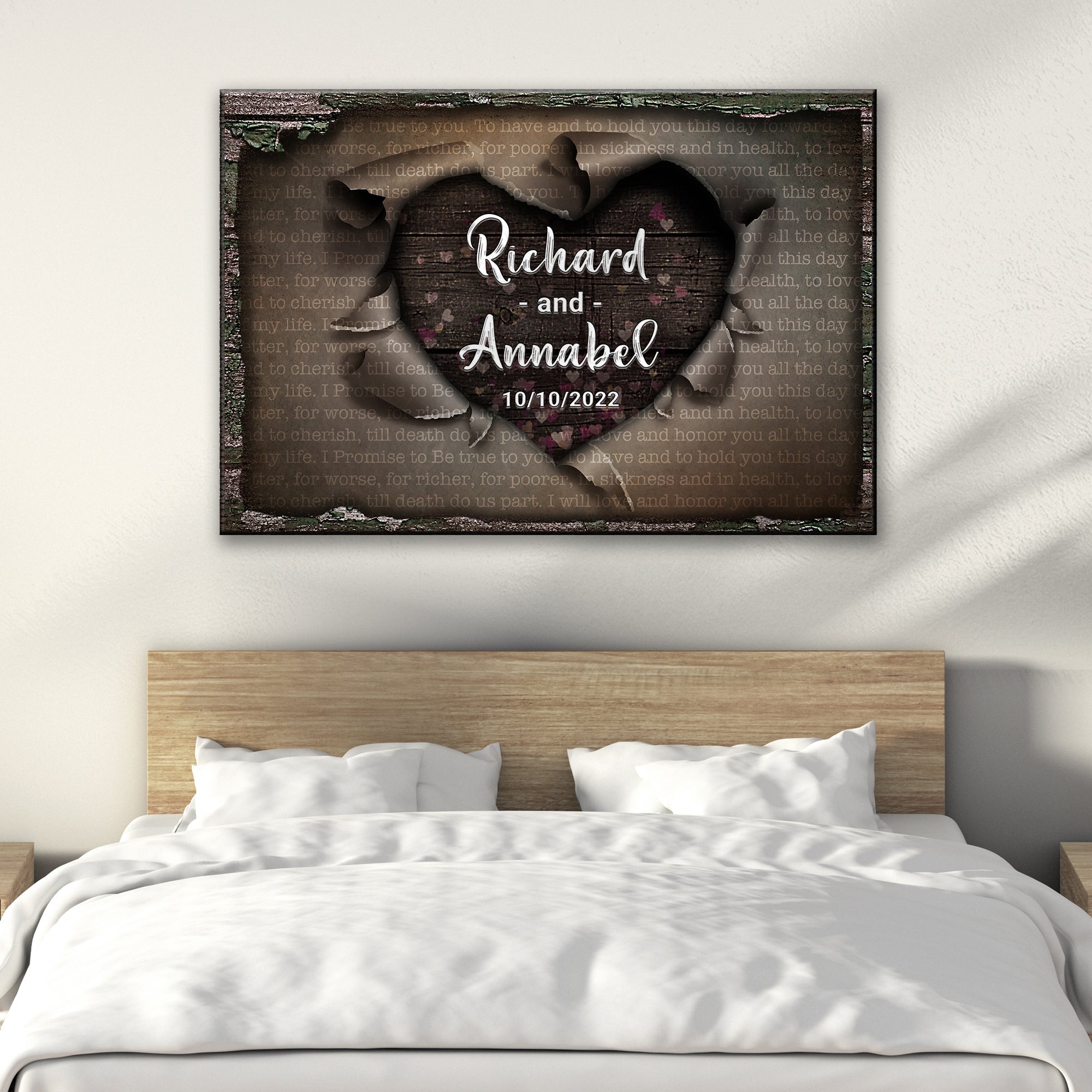 Unwrapped Heart Wedding Vows Sign on sale at MyriadMart