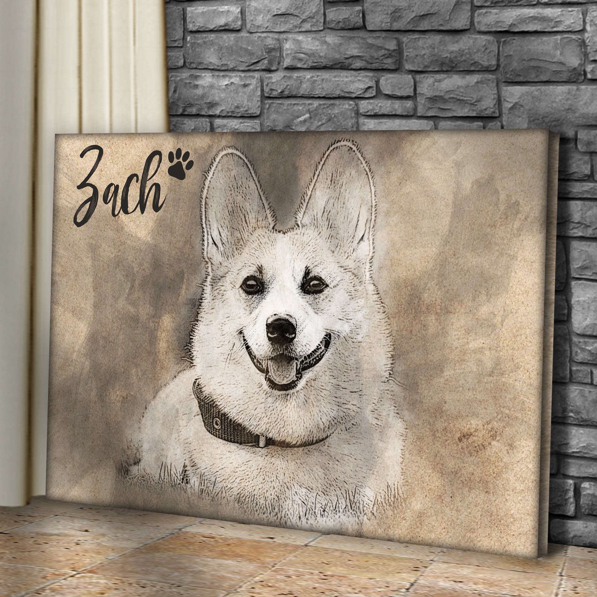 Pet Portrait Pencil Drawing Sign on sale at MyriadMart