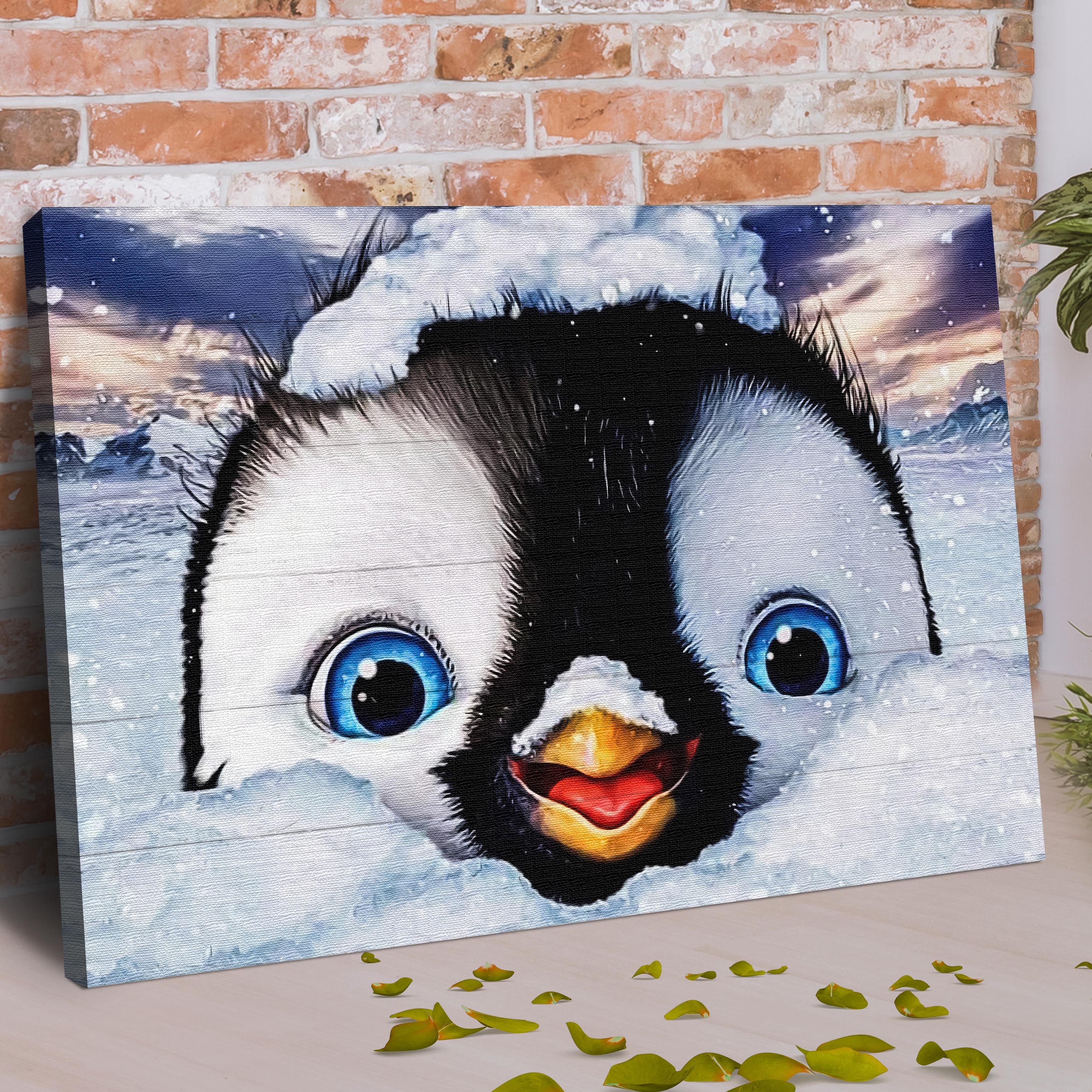 Penguin Peekaboo Painting Canvas Wall Art on sale at MyriadMart